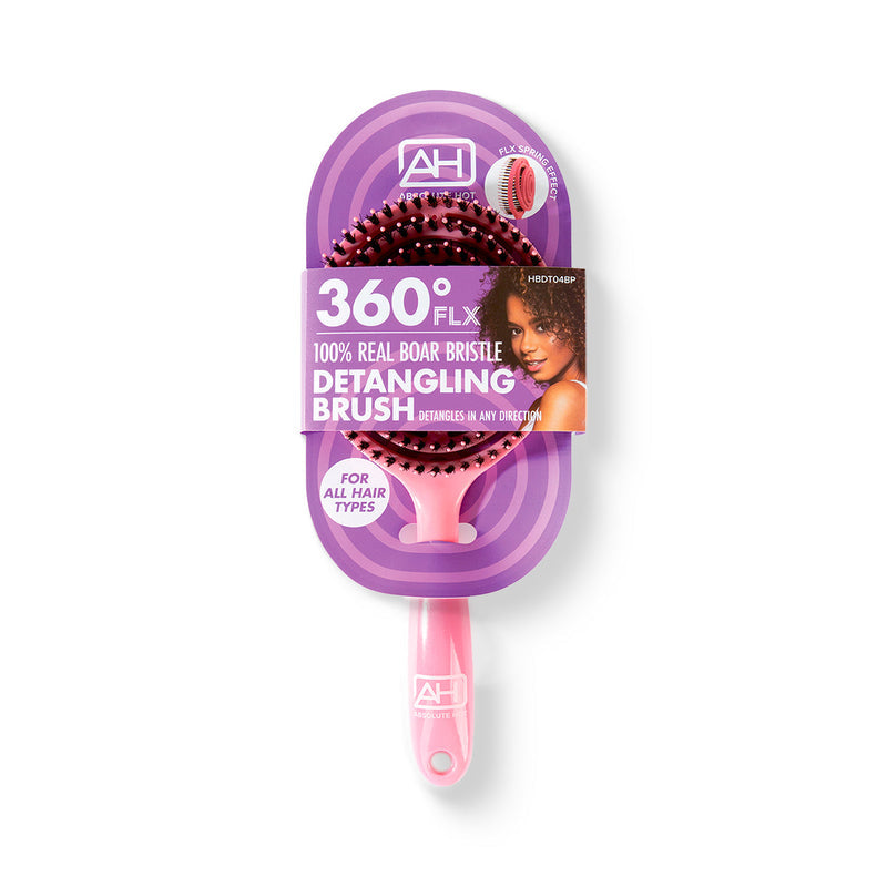 ABSOLUTE HOT 360 Detangling Brush: Boar Bristle, Painless Detangling for All Hair Types