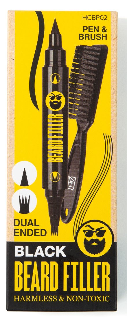 Absolute Hot Dual-Ended Beard Filler Pen & Brush: Fill Gaps, Define Shape | 24-Hour Waterproof
