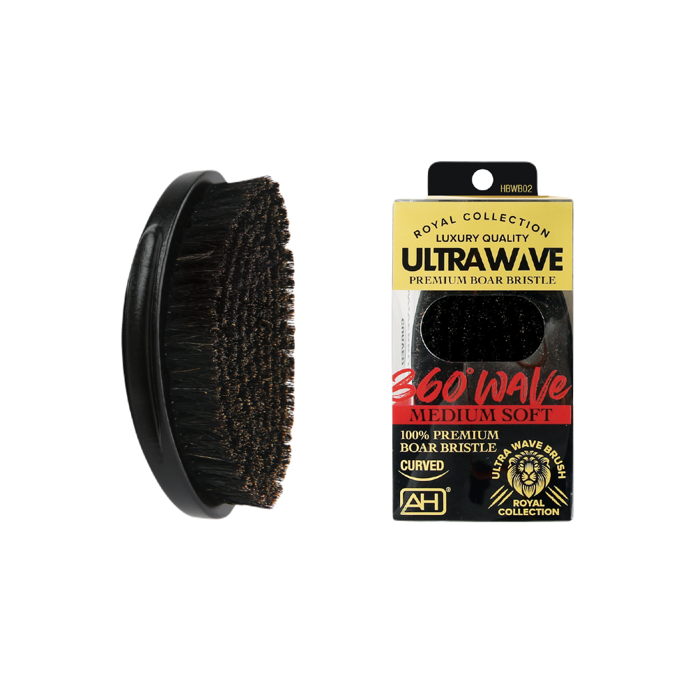 A Premium oval shaped Medium Soft Boar Bristle Wave Hairbrush