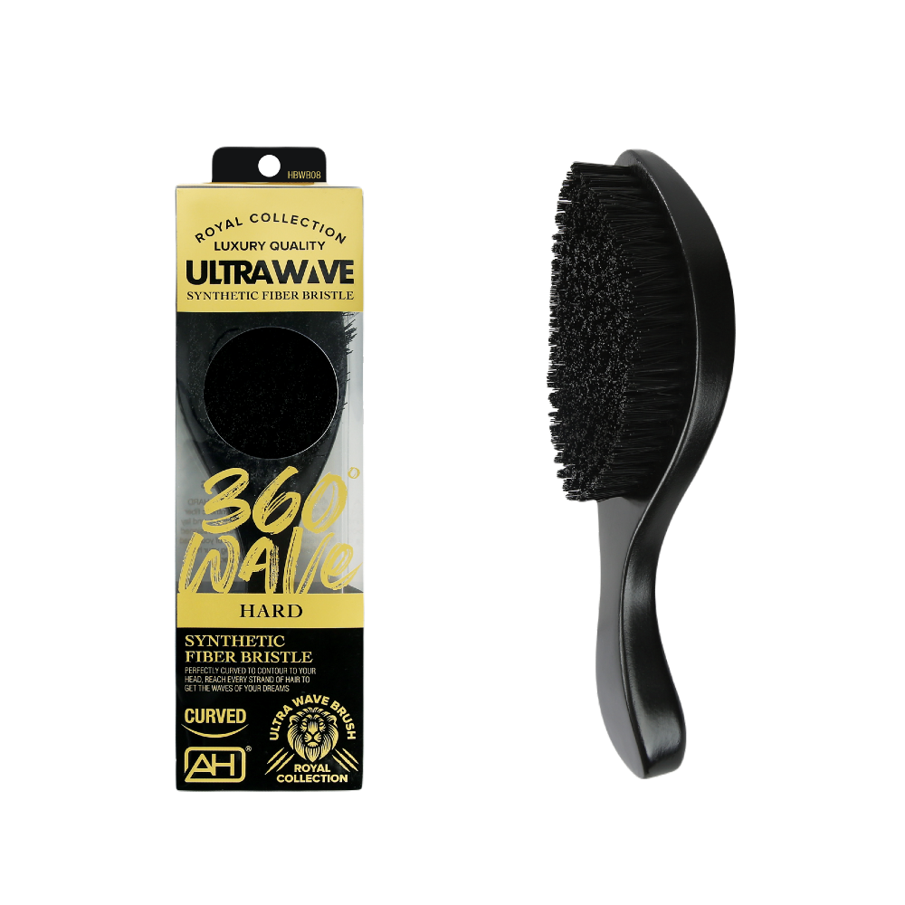 A Premium oval shaped Hard Boar Bristle Wave Hairbrush with a Handle