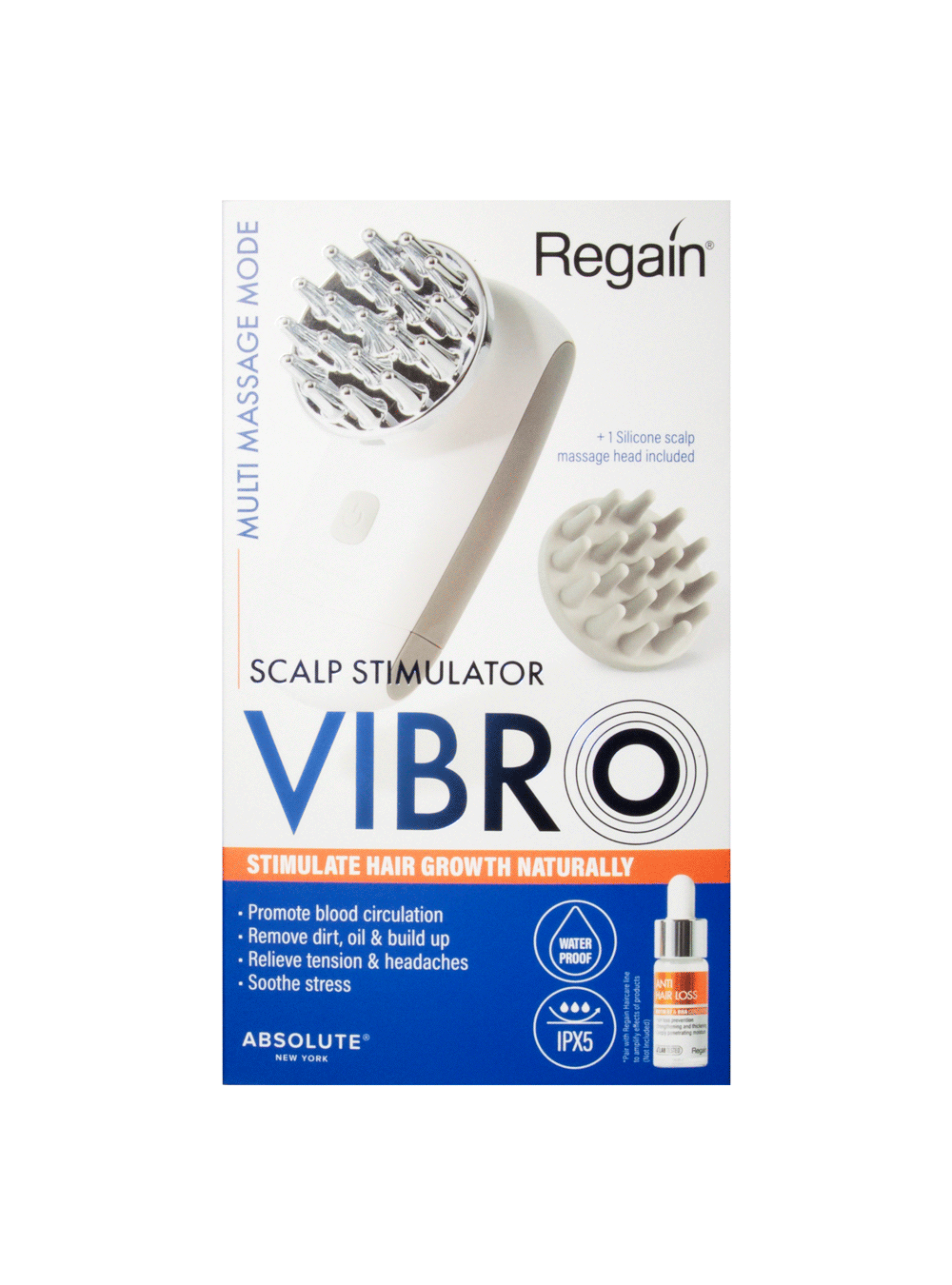 Regain Vibro Scalp Stimulator: Promote Hair Growth & Relieve Tension | Portable Massage Device