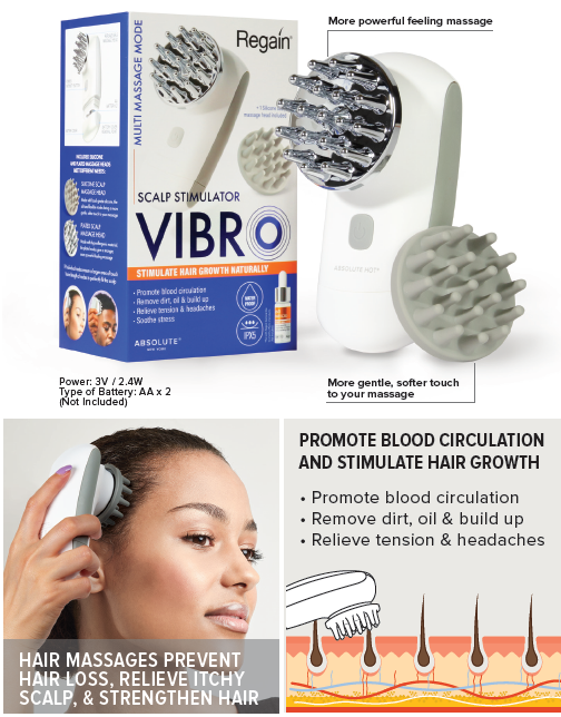 Regain Vibro Scalp Stimulator: Promote Hair Growth & Relieve Tension | Portable Massage Device Regain Vibro Scalp Stimulator: Promote Hair Growth & Relieve Tension | Portable Massage Device