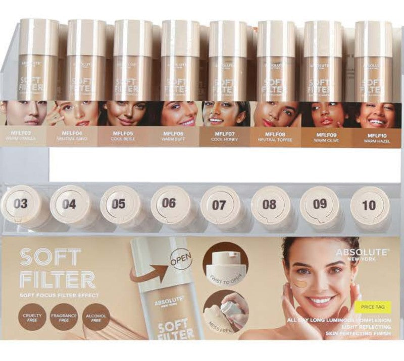 Soft Filter Foundation Retail Display with Stock ST-MFLF