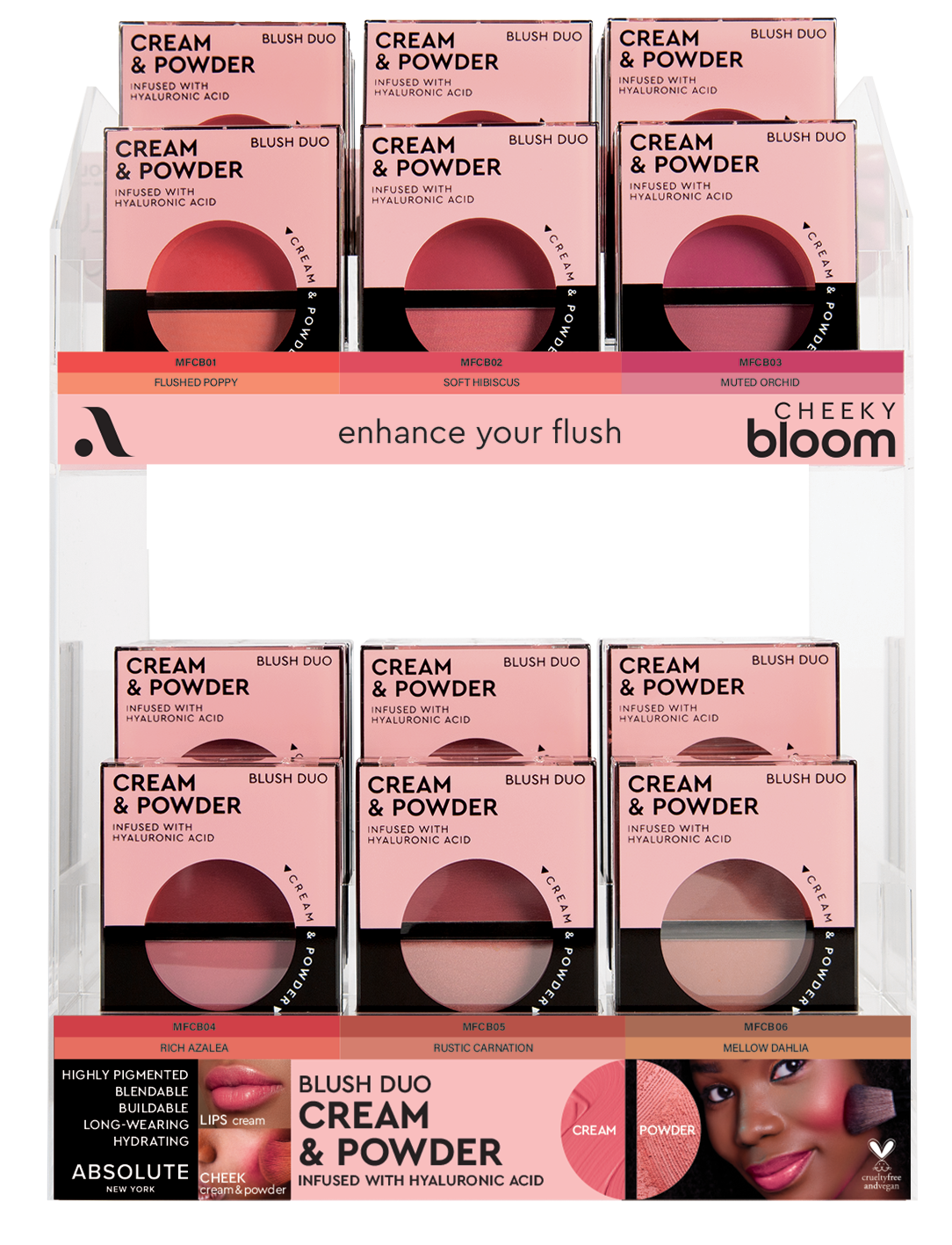 CHEEKY BLOOM CREAM & POWDER Display ST-MFCB
