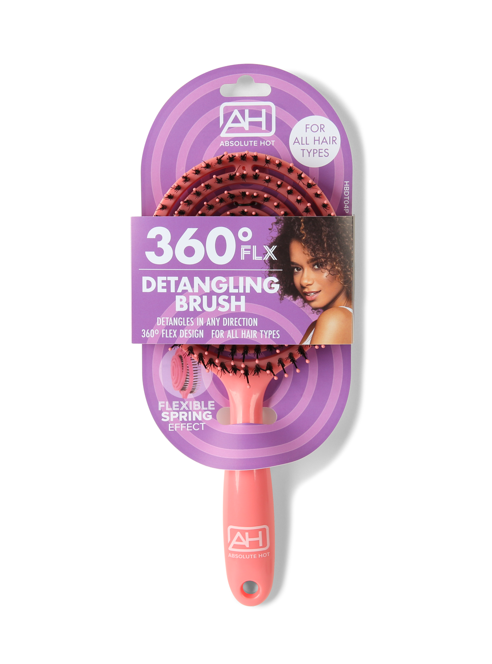 ABSOLUTE HOT 360 Detangling Brush: Boar Bristle, Painless Detangling for All Hair Types