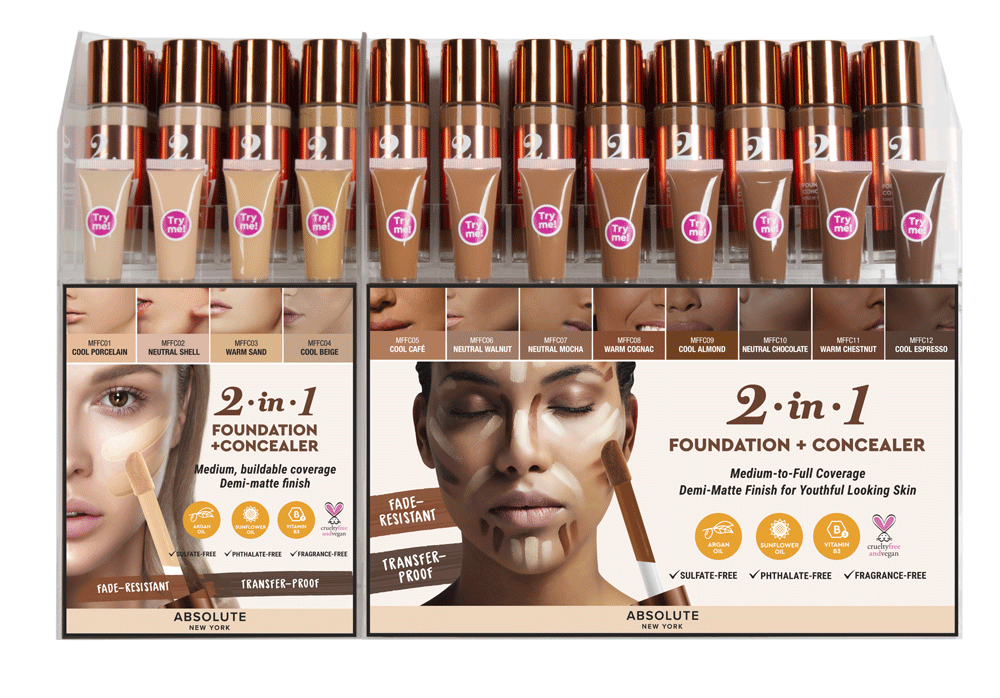 2 IN 1 FOUNDATION & CONCEALER DISPLAY ST-MFFC