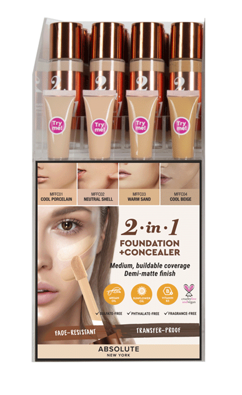 2 IN 1 FOUNDATION & CONCEALER DISPLAY ST-MFFC4