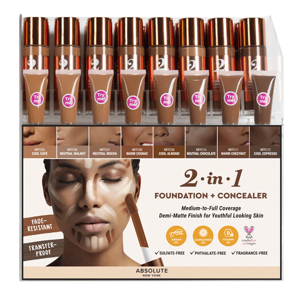 2 IN 1 FOUNDATION & CONCEALER DISPLAY ST-MFFC2
