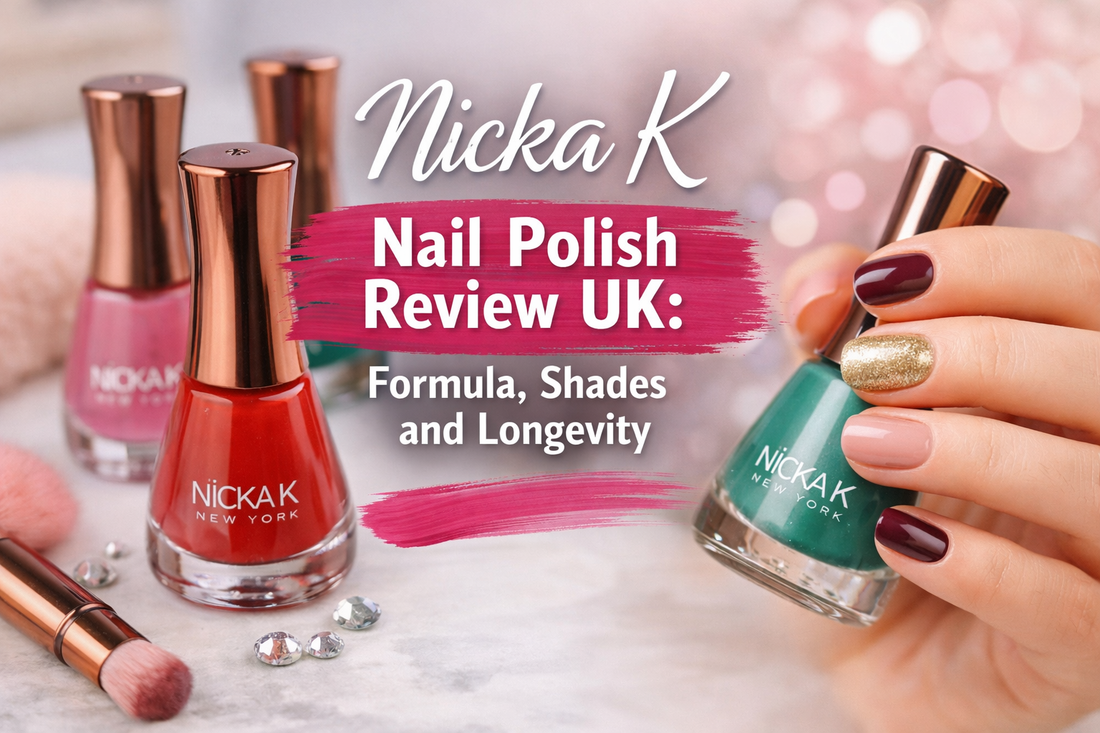 create a blog image . caption :Nicka K Nail Polish Review UK: Formula, Shades and Longevity