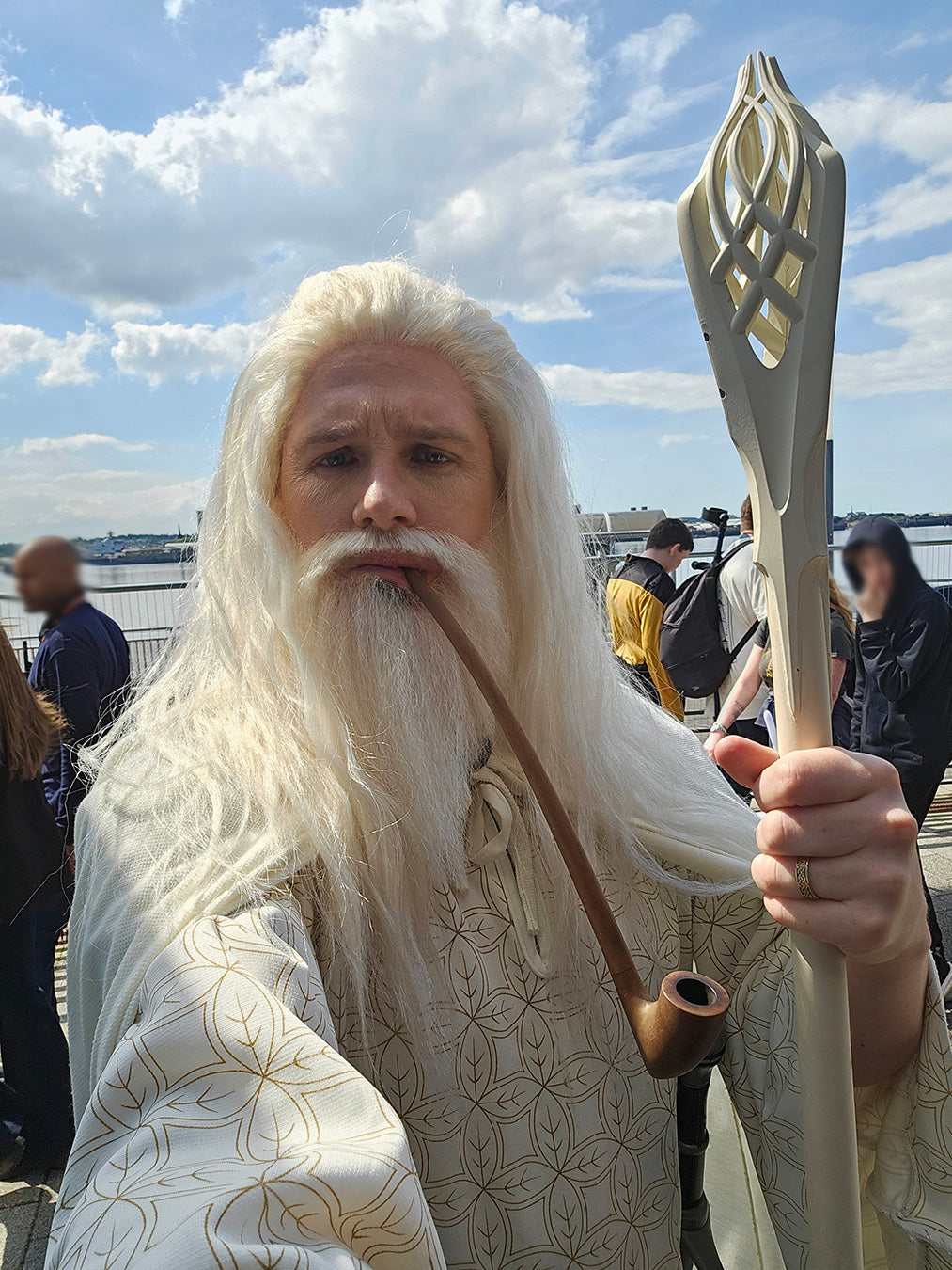 Gandalf the White Wizard Wig Breard and Moustache set