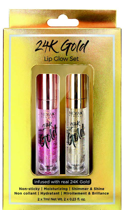 24K Gold Lip Gloss Gold and Rose Gold Pack