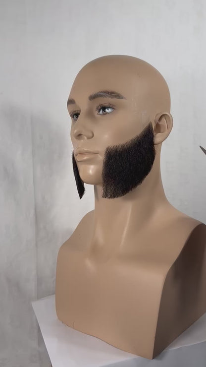 Large Prosthetic Sideburns Human Hair