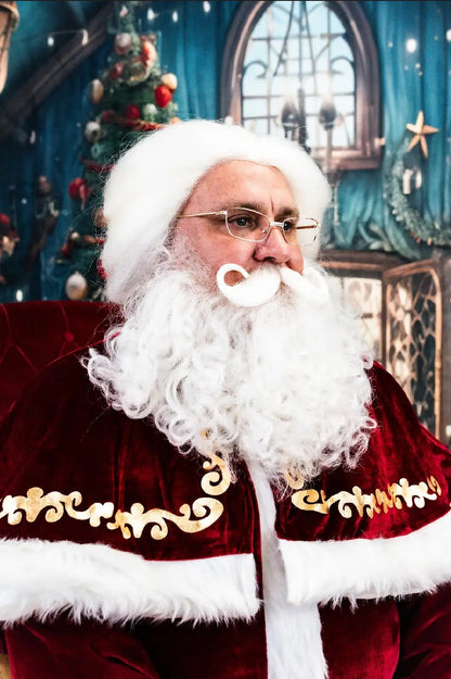 Professional, Theatrical Quality Santa Clause Wig, Beard, Moustache & Eyebrows Set