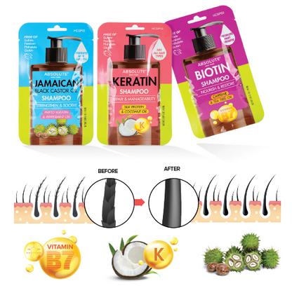 Absolute New York Shampoo Pouches: Nourishing Hair Care On-The-Go | Repair & Growth