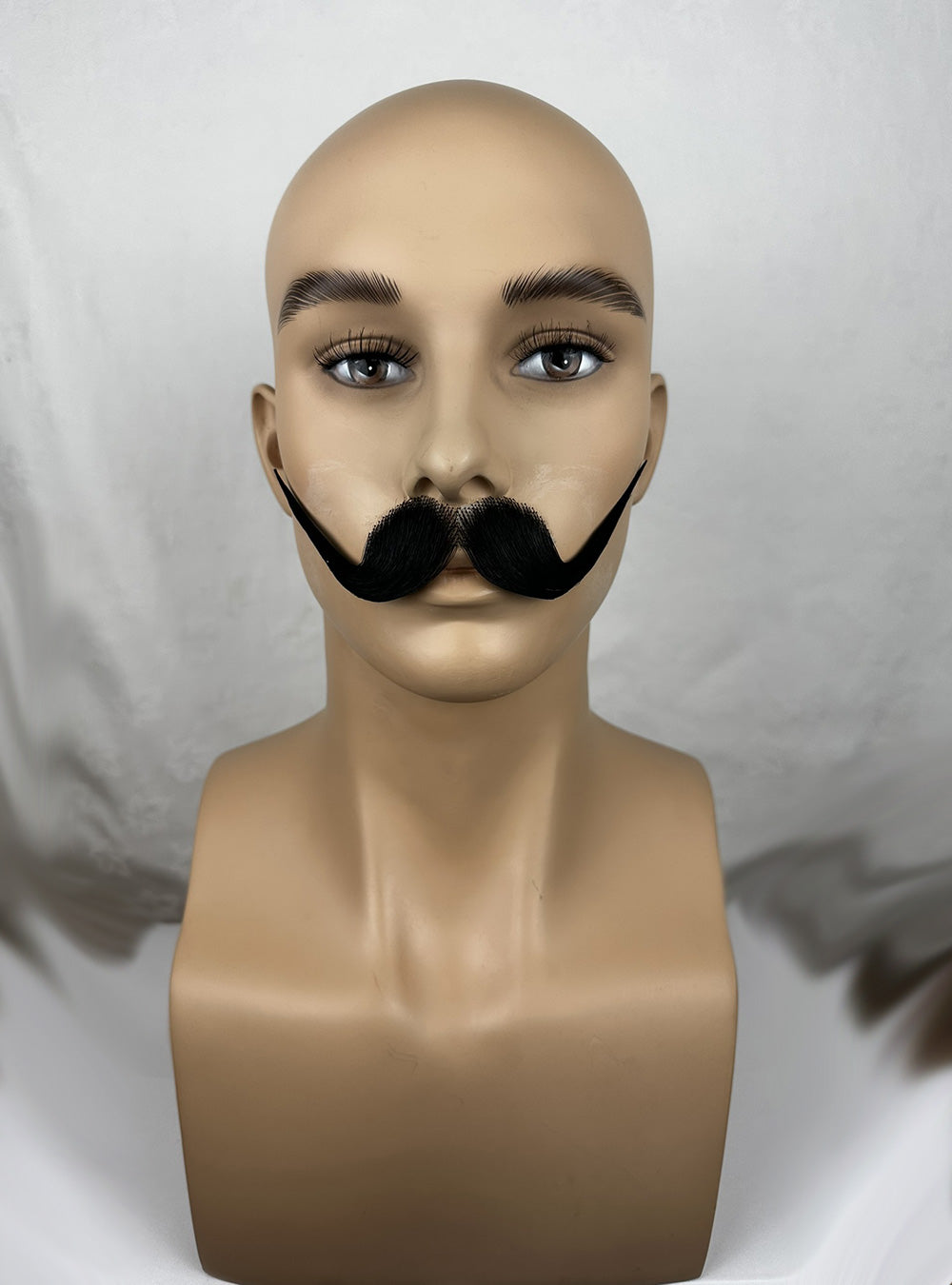 Theatrical waxed ends moustache