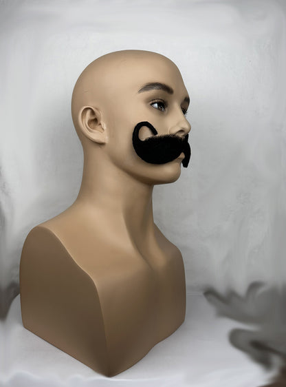 Large waxed and curled theatre moustache MQ