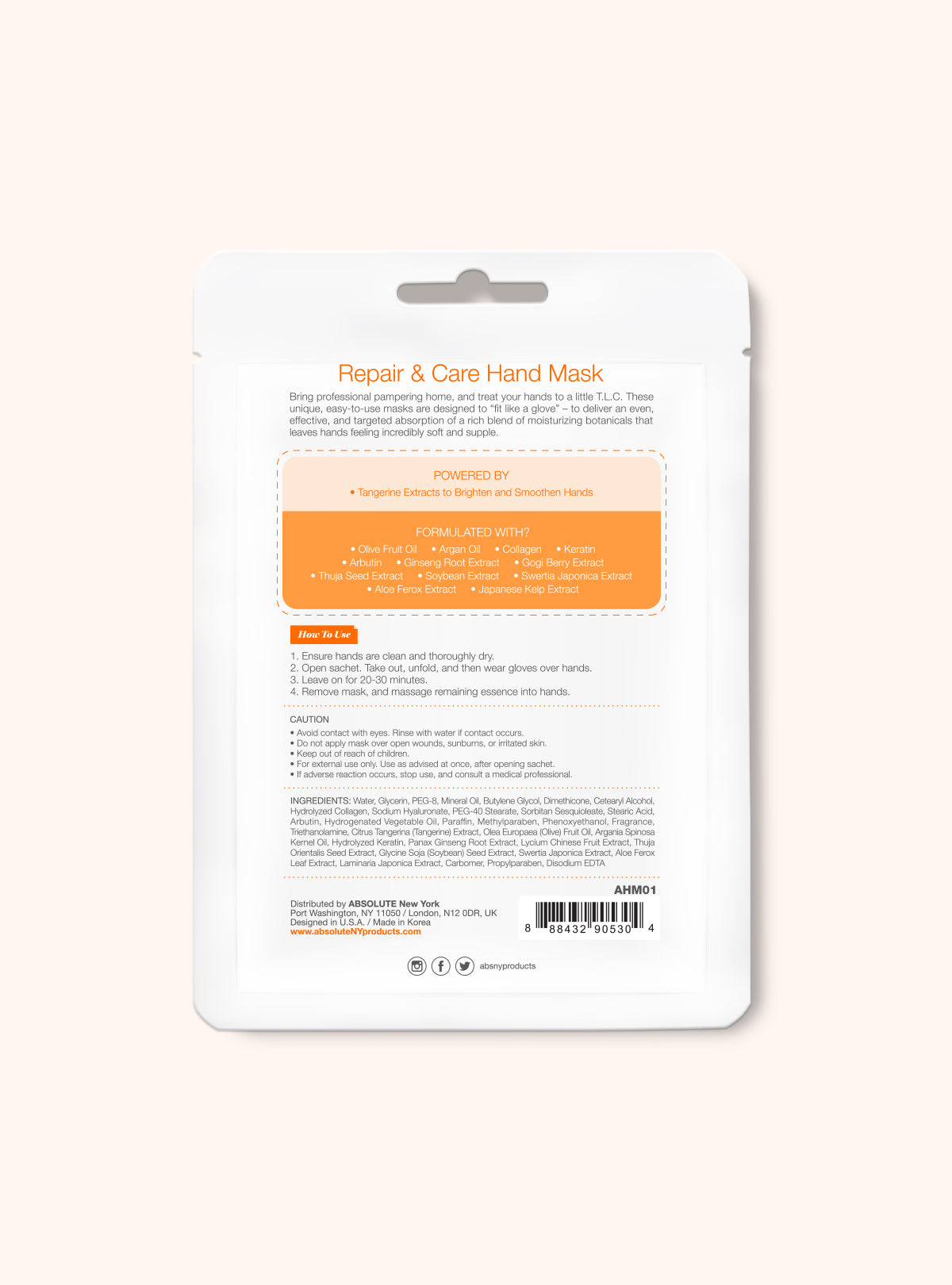 Repair & Care Hand Mask AHM01 Tangerine