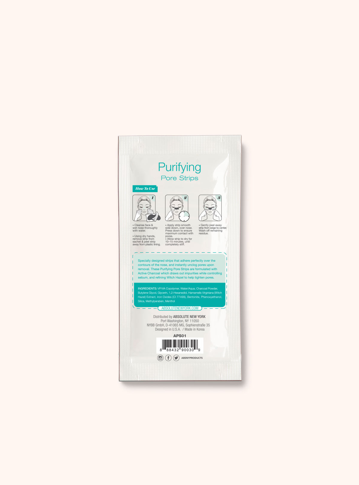 Purifying Pore Strips APS01 Charcoal