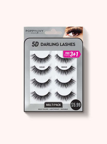 5D Darling Lashes - 4 Pairs ELDL62 Marlee