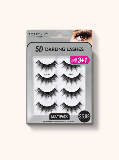 5D Darling Lashes - 4 Pairs ELDL63 Luna