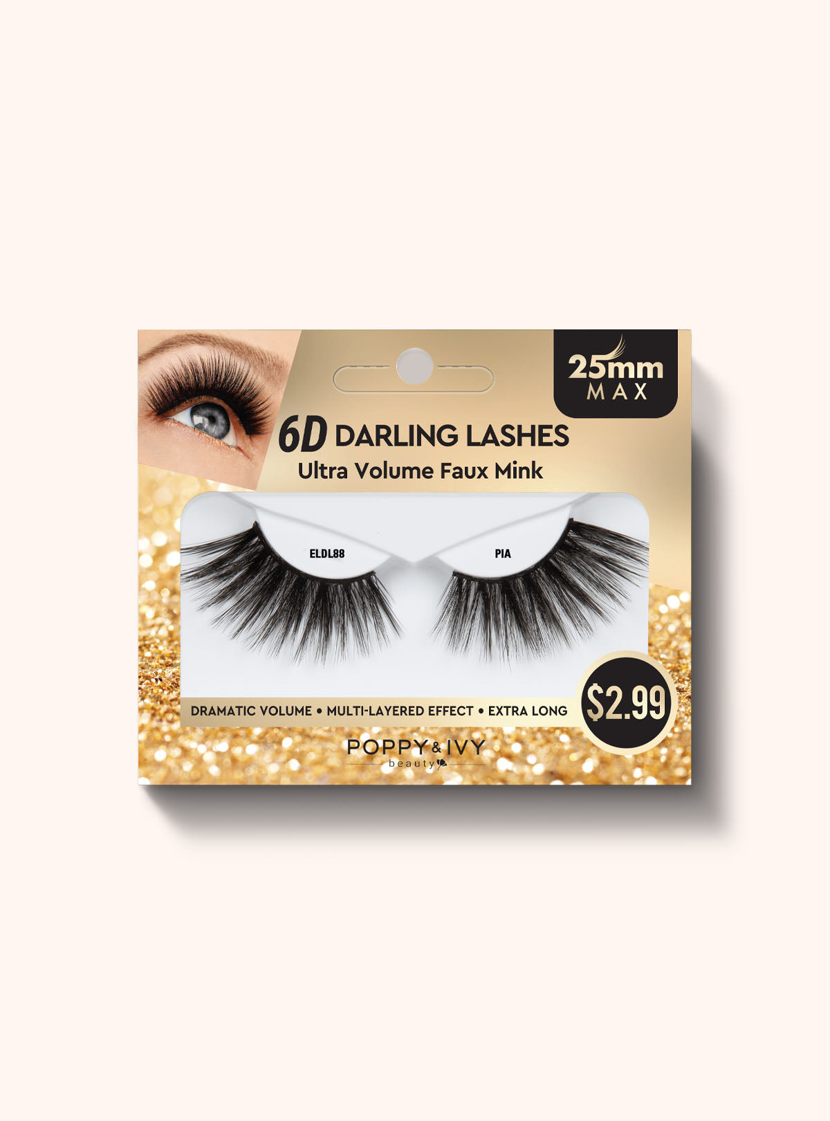 Poppy & Ivy 6D Darling Lashes 25mm Eyelashes- Ultra Volume Faux Mink