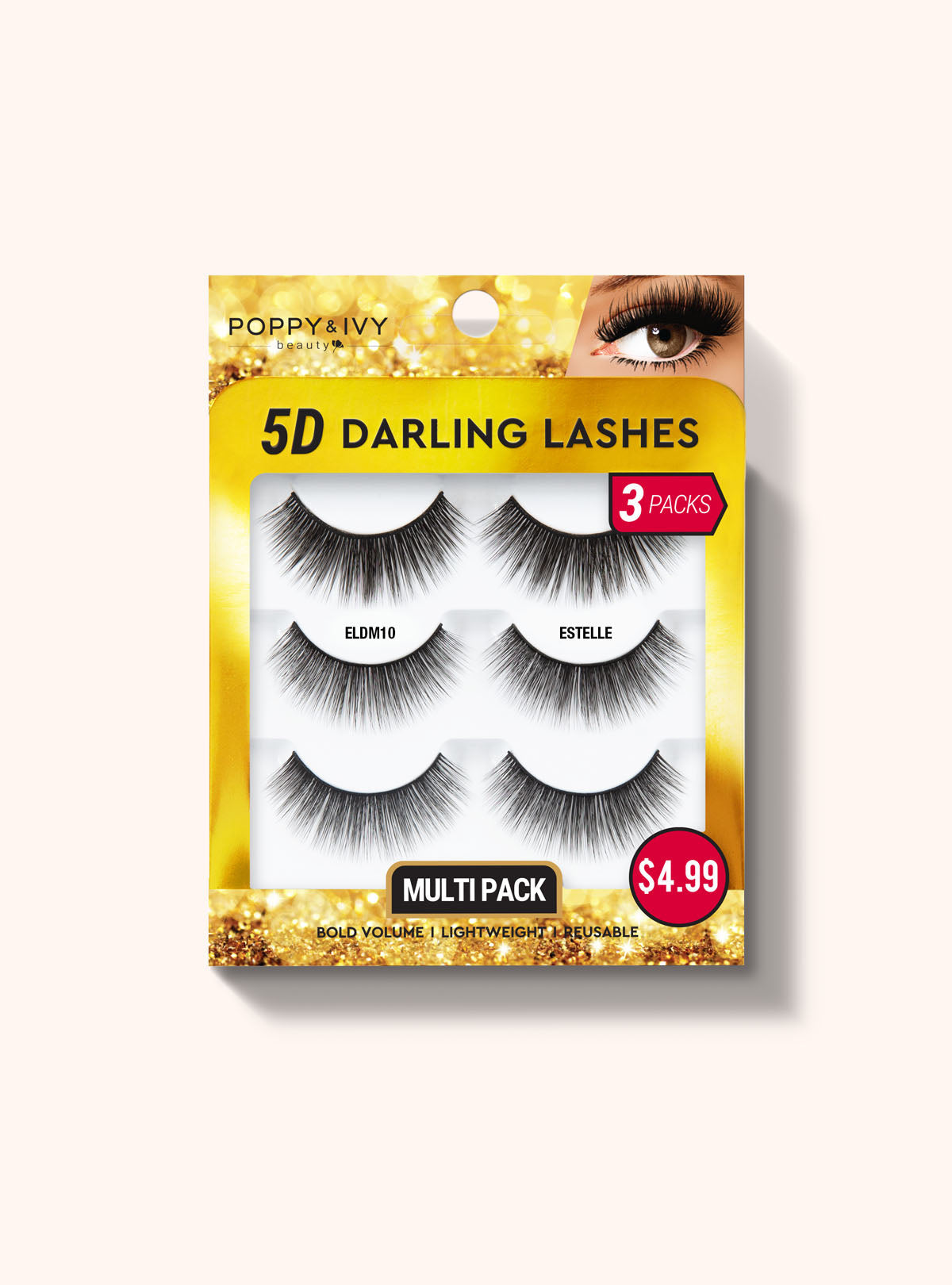 5D Darling Lashes - 3 Pairs ELDM10 ESTELLE