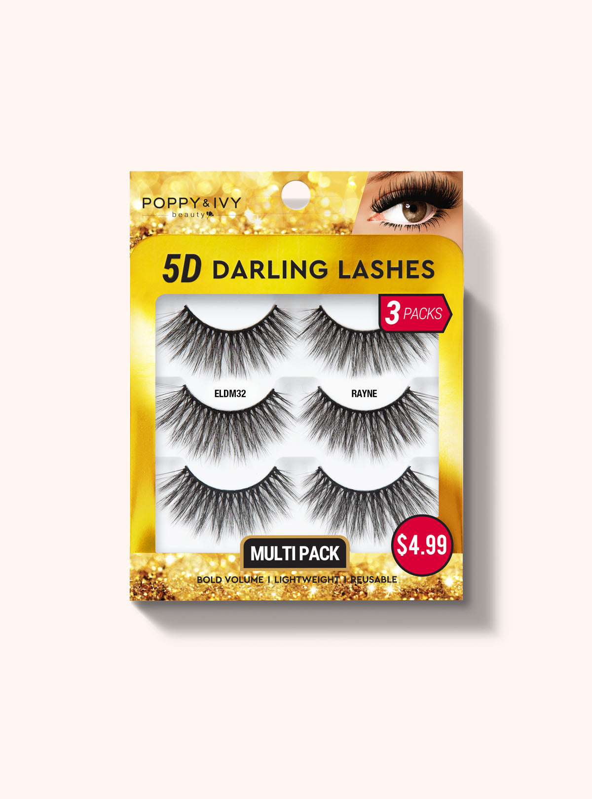 5D Darling Lashes - 3 Pairs ELDM32 RAYNE