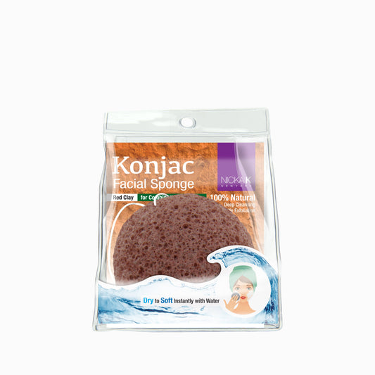 Konjac Facial Sponger | Face by Nicka K - RED CLAY NS061