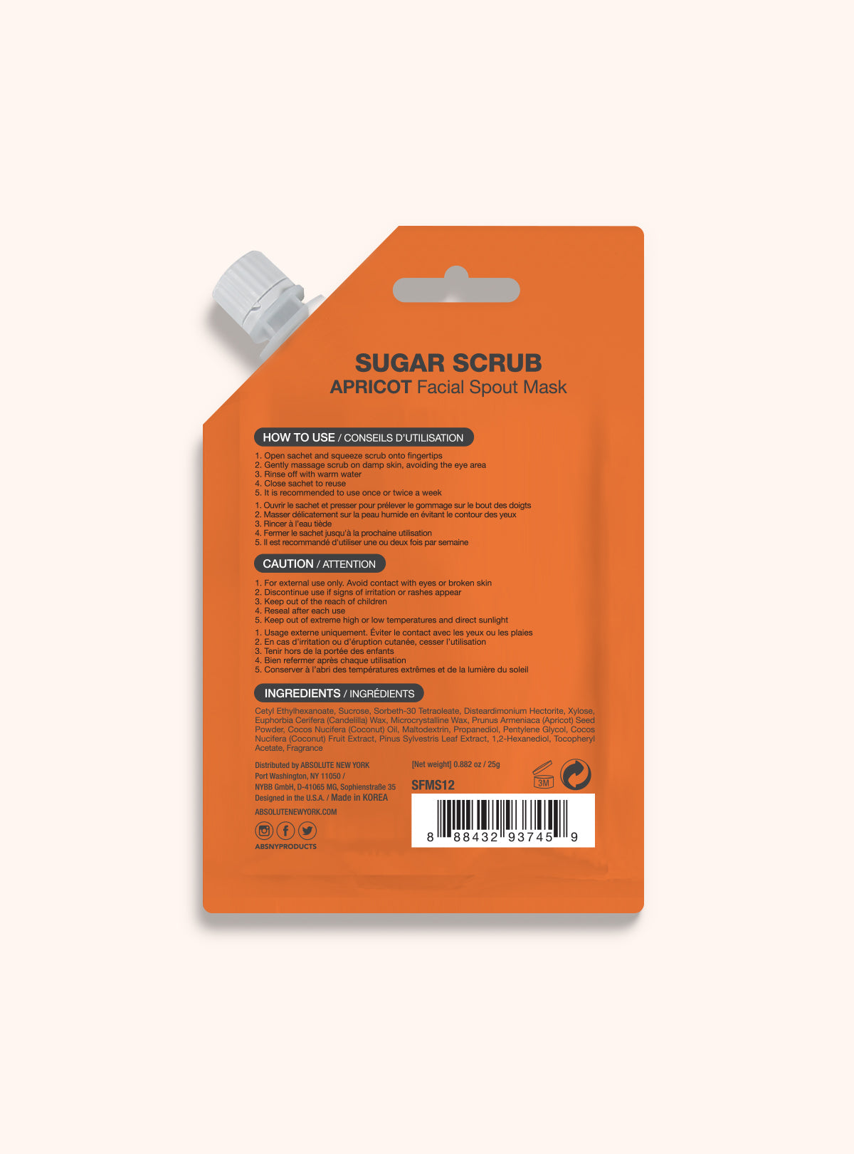 Spout Mask SFMS12 Apricot Sugar Scrub