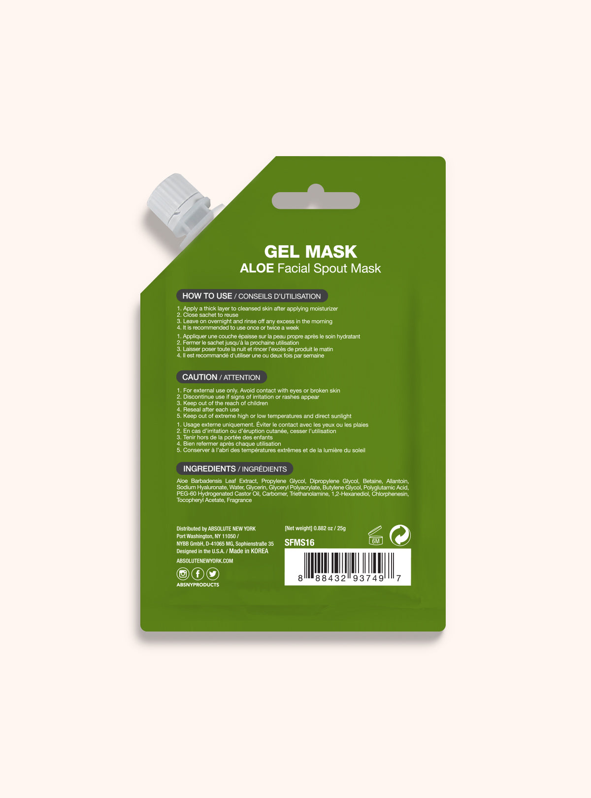 Spout Mask SFMS16 Aloe Gel